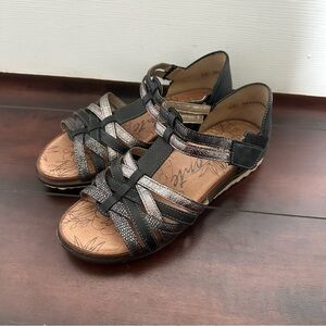 Size 8 (38) Remonte R2756-02 PROMIZE Black Leather Womens Flat Sandals